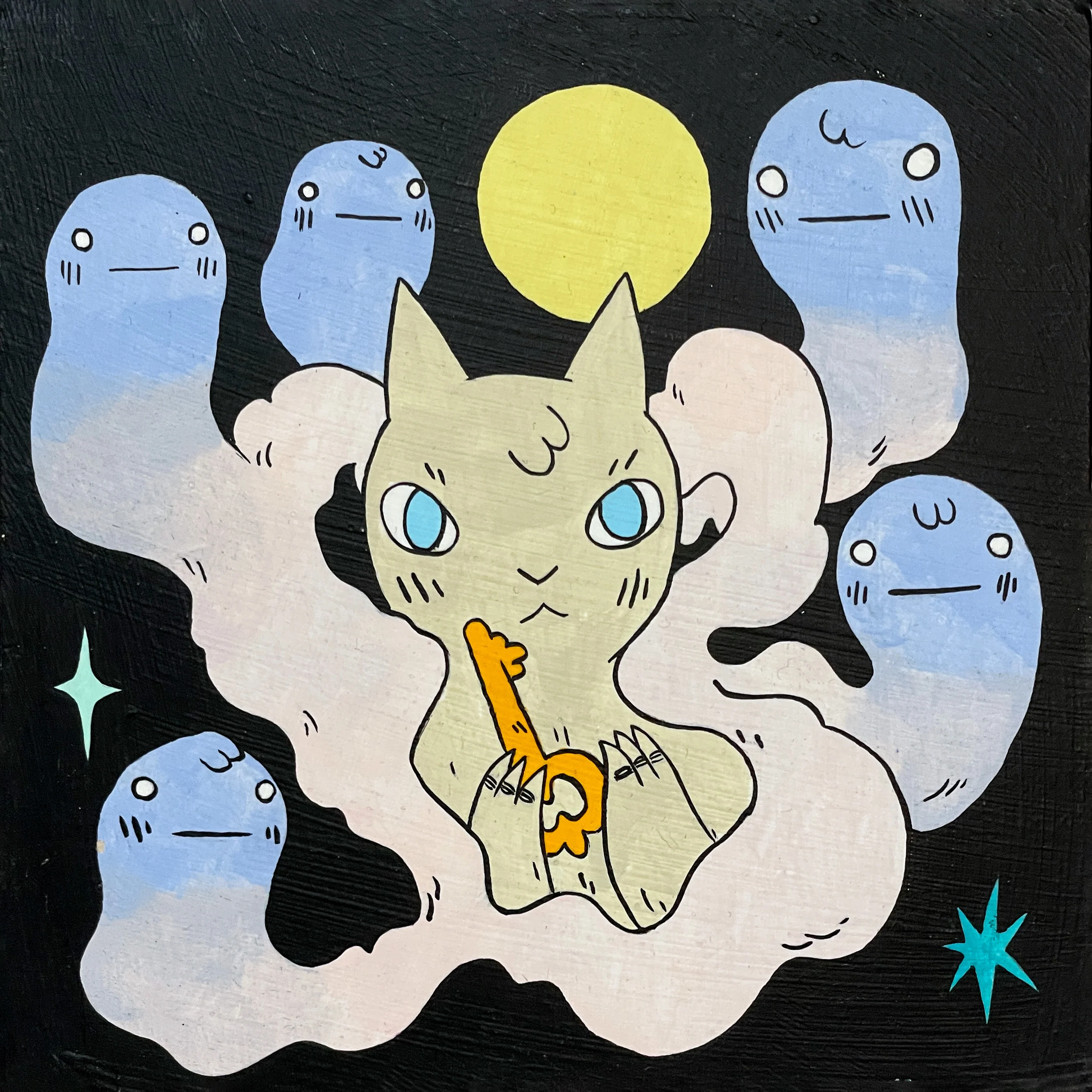 8 x 8 (2023) - #18 - Deth P Sun - "Cat with 5 Ghost and Key"