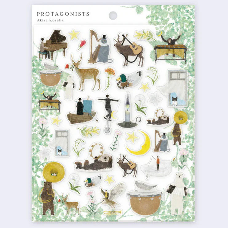 Akira Kusaka - Protagonists #1 (Animals & Instruments) Sticker Sheet