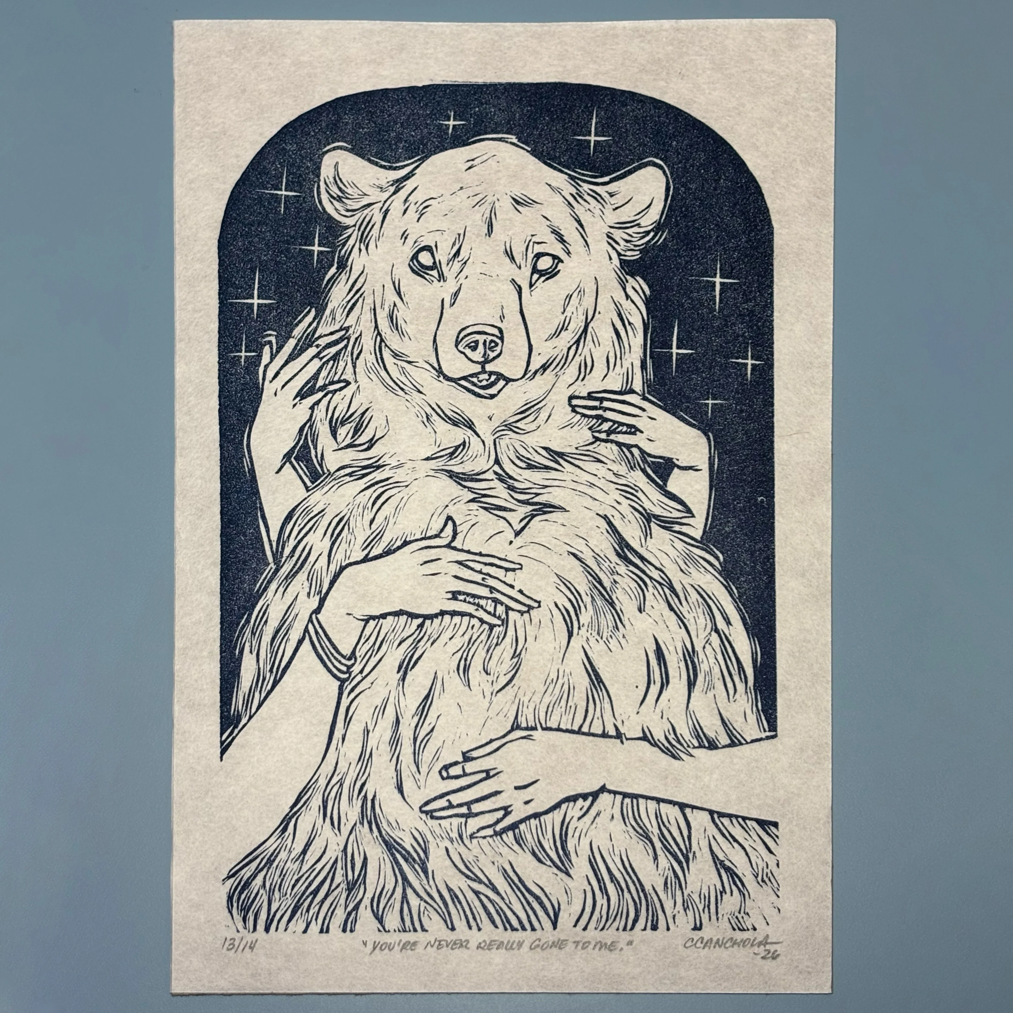ANIMALS - Caitlin Canchola - "You’re Never Really Gone to Me" Linocut