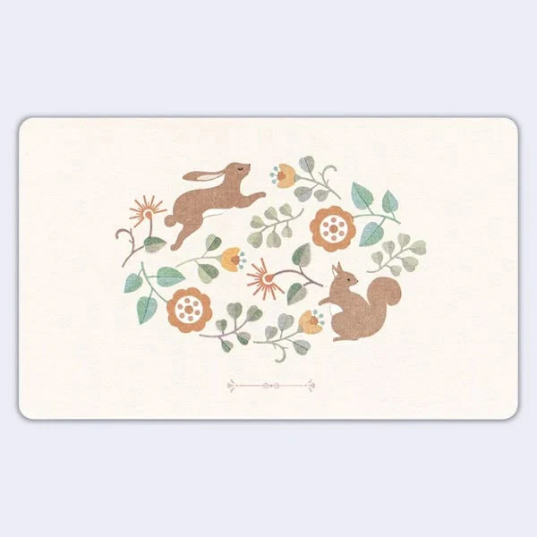 Antik Piac - Rabbit & Squirrel Mini Greeting Card Set (Orange Envelope) - Image 3