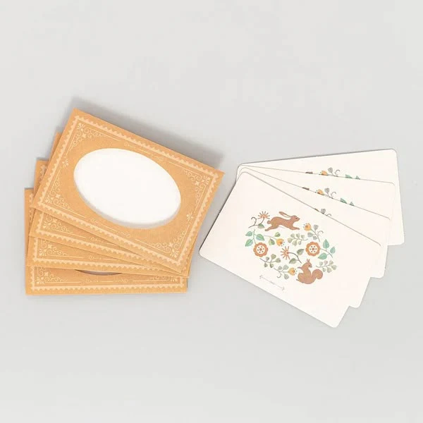 Antik Piac - Rabbit & Squirrel Mini Greeting Card Set (Orange Envelope) - Image 4