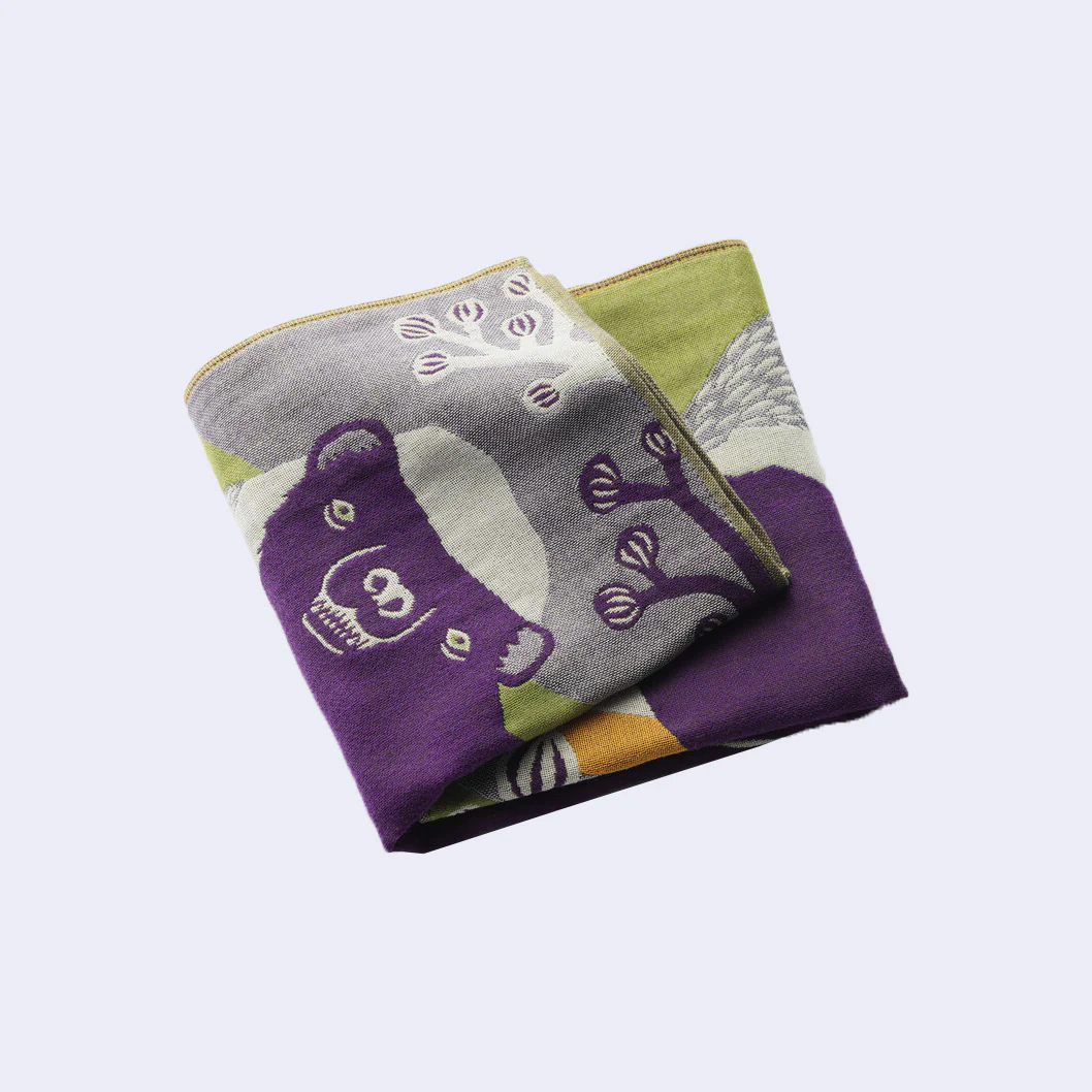 Badger Large Square Handkerchief/Bandana (Purple and Green) - Image 2