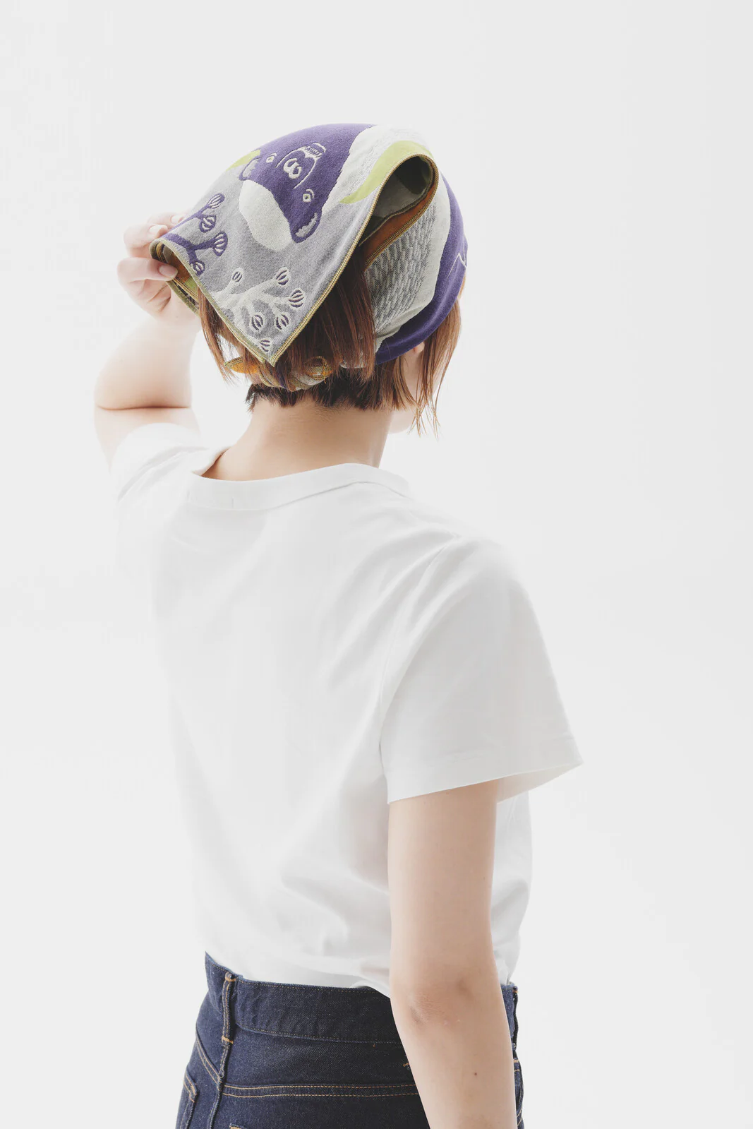 Badger Large Square Handkerchief/Bandana (Purple and Green) - Image 3