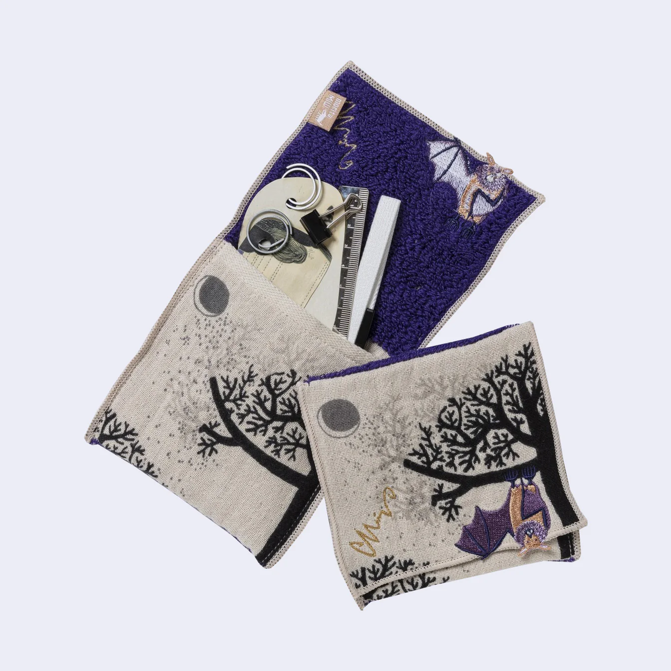 Bat Fabric Handkerchief Pouch/Case - Image 2