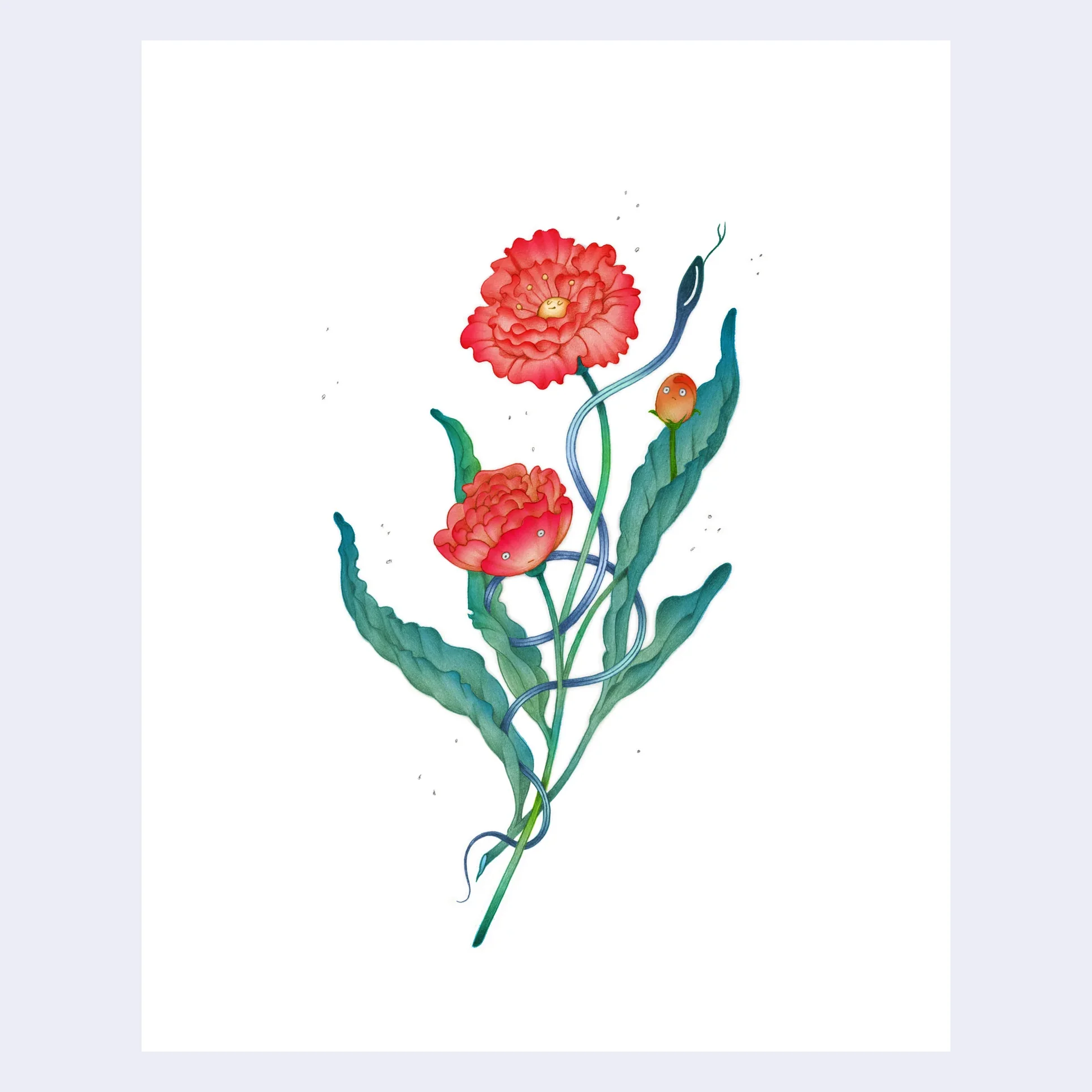 Cassia Lupo - "Bouquet with Snake" print