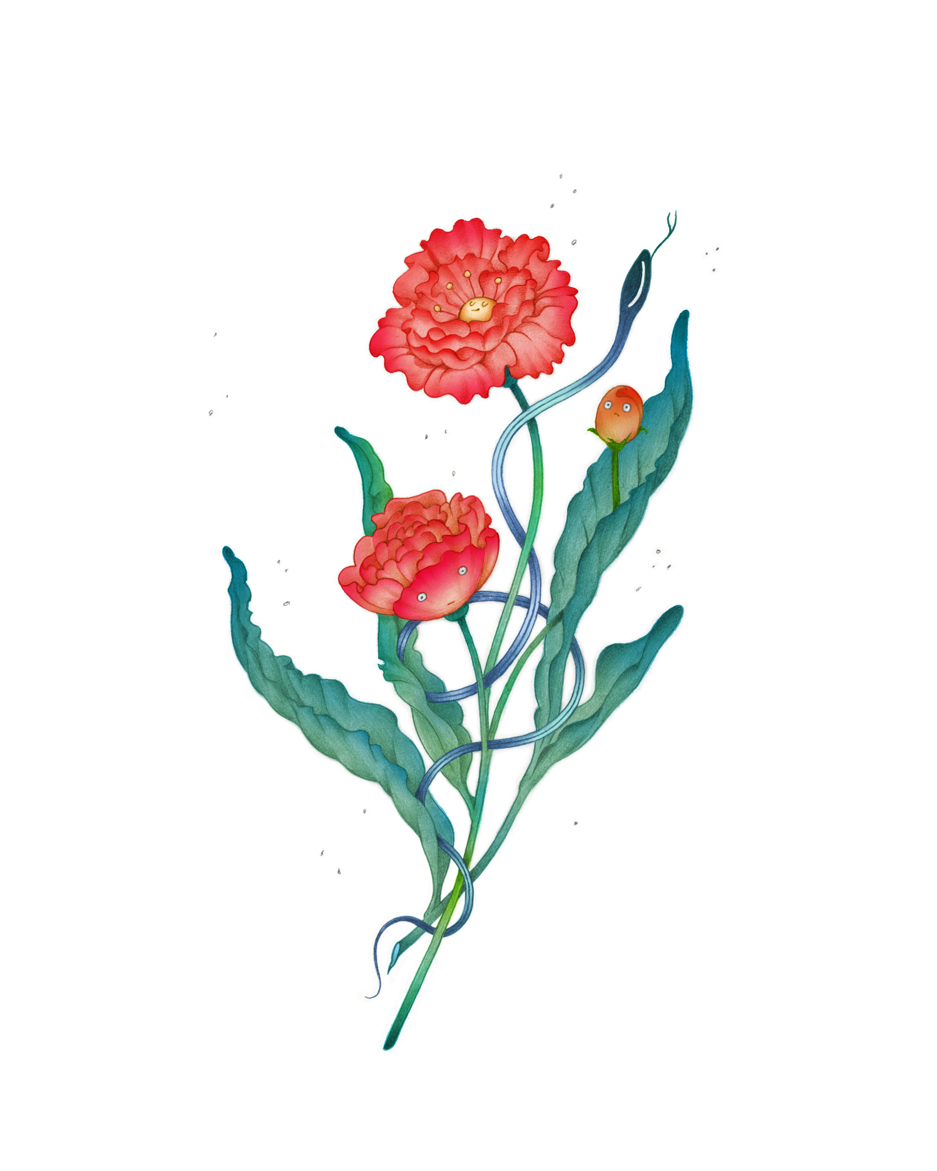 Cassia Lupo - "Bouquet with Snake" print - Image 2