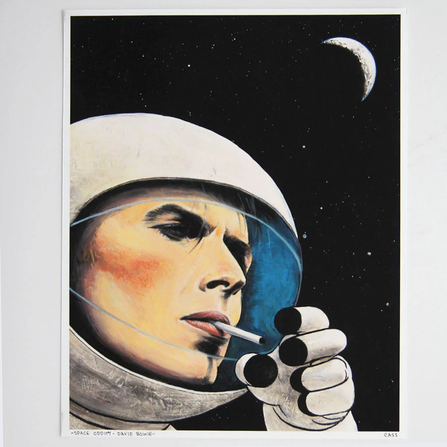 Cassia Lupo - Space Oddity / Bowie in Space Print 11 X 14