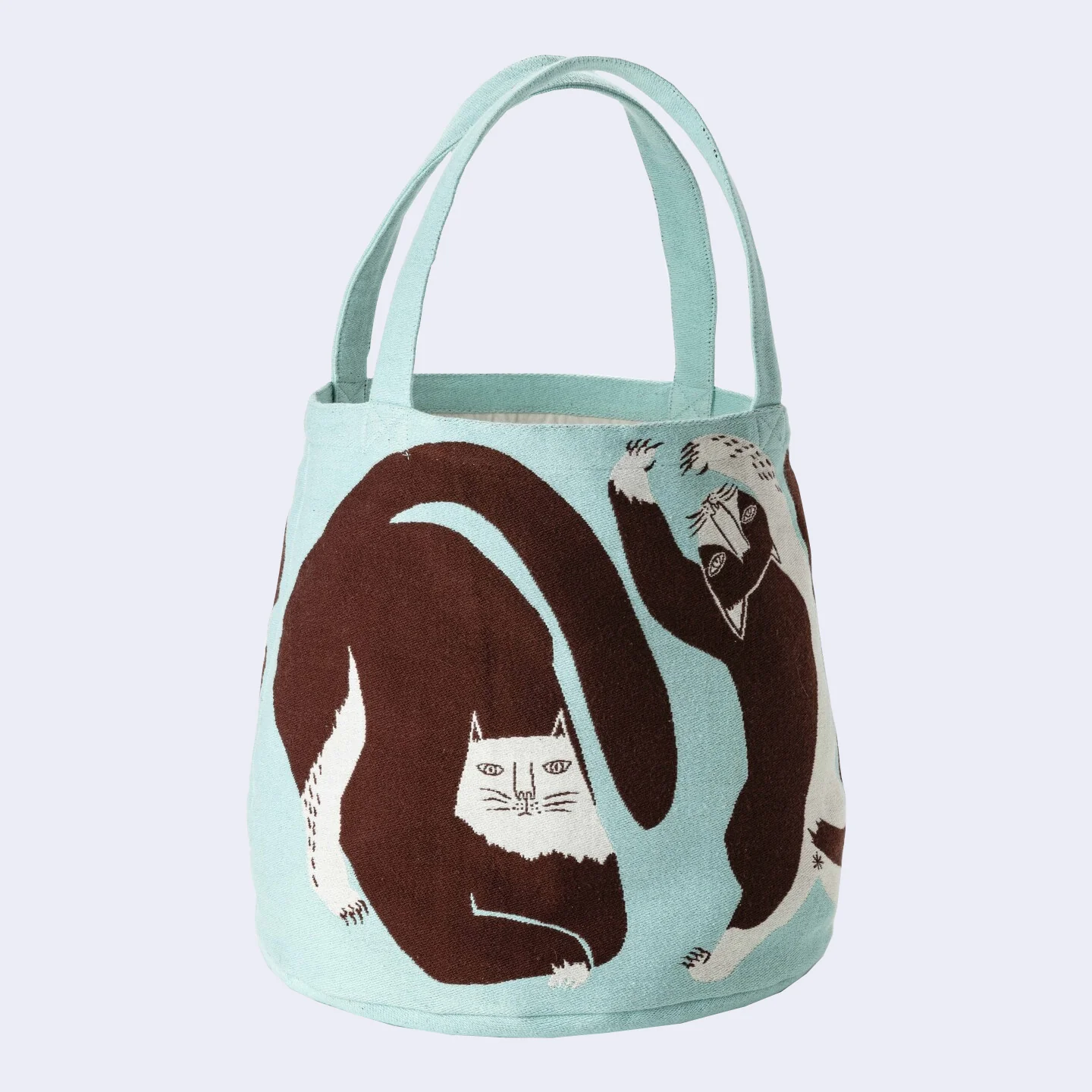 Cat and Tree Tote Bag (Light Blue) - Image 2