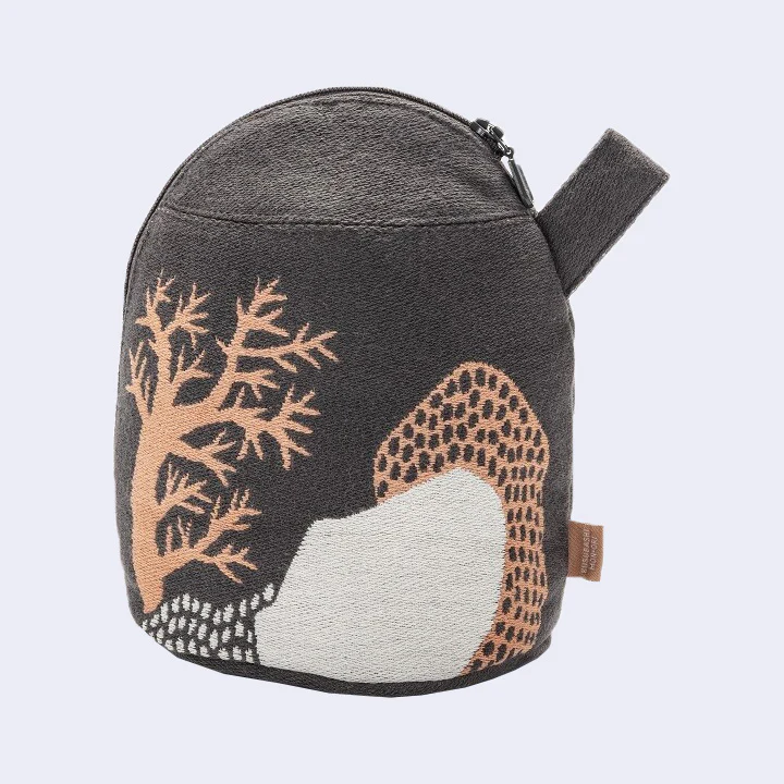 Coelacanth Fish Gusset Zip Pouch/Bag (Dark Gray) - Image 2
