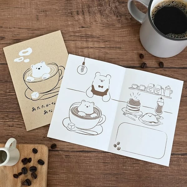 Coffee Grounds Greeting Card (Bear Latte) - Image 4