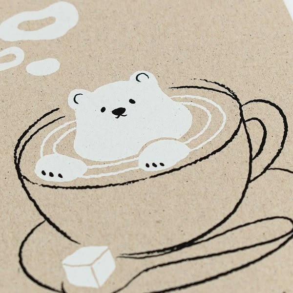 Coffee Grounds Greeting Card (Bear Latte) - Image 5