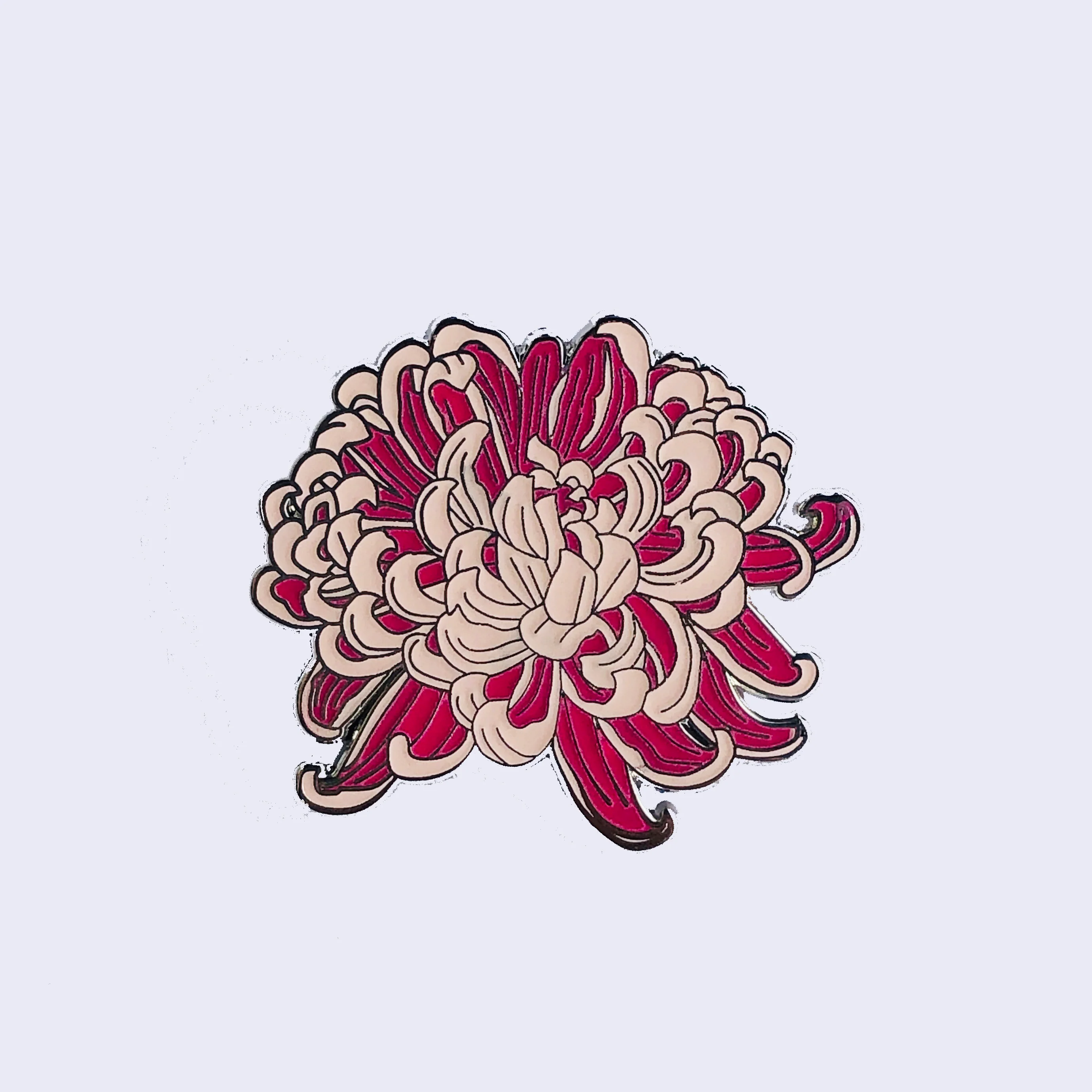 Giant Robot - Chrysanthemum Flower Enamel or Lapel Pin (Glow in the Dark)