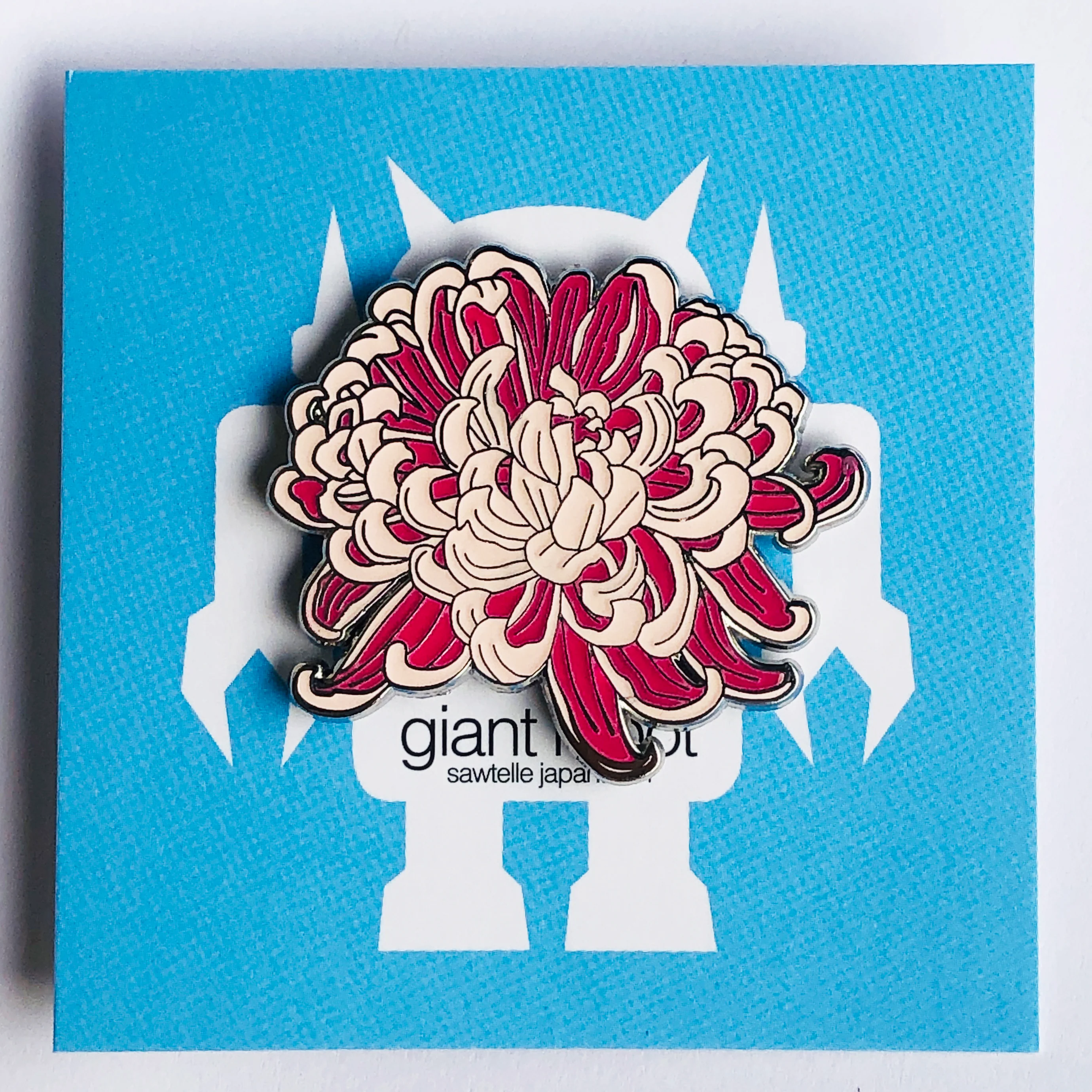Giant Robot - Chrysanthemum Flower Enamel or Lapel Pin (Glow in the Dark) - Image 5