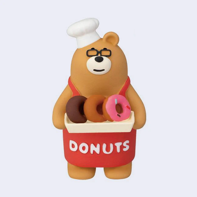 Decole - Donut Shop Bear Miniature Animal Figure