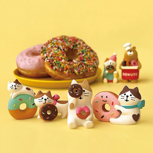 Decole - Pink Donut Cat Miniature Animal Figure - Image 2