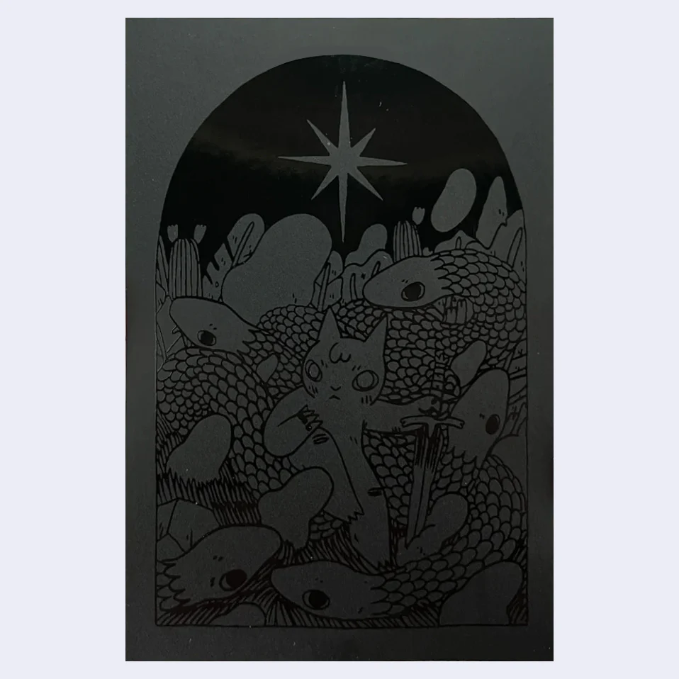 Deth P. Sun - Black on Black Cat w/ Snakes Sticker