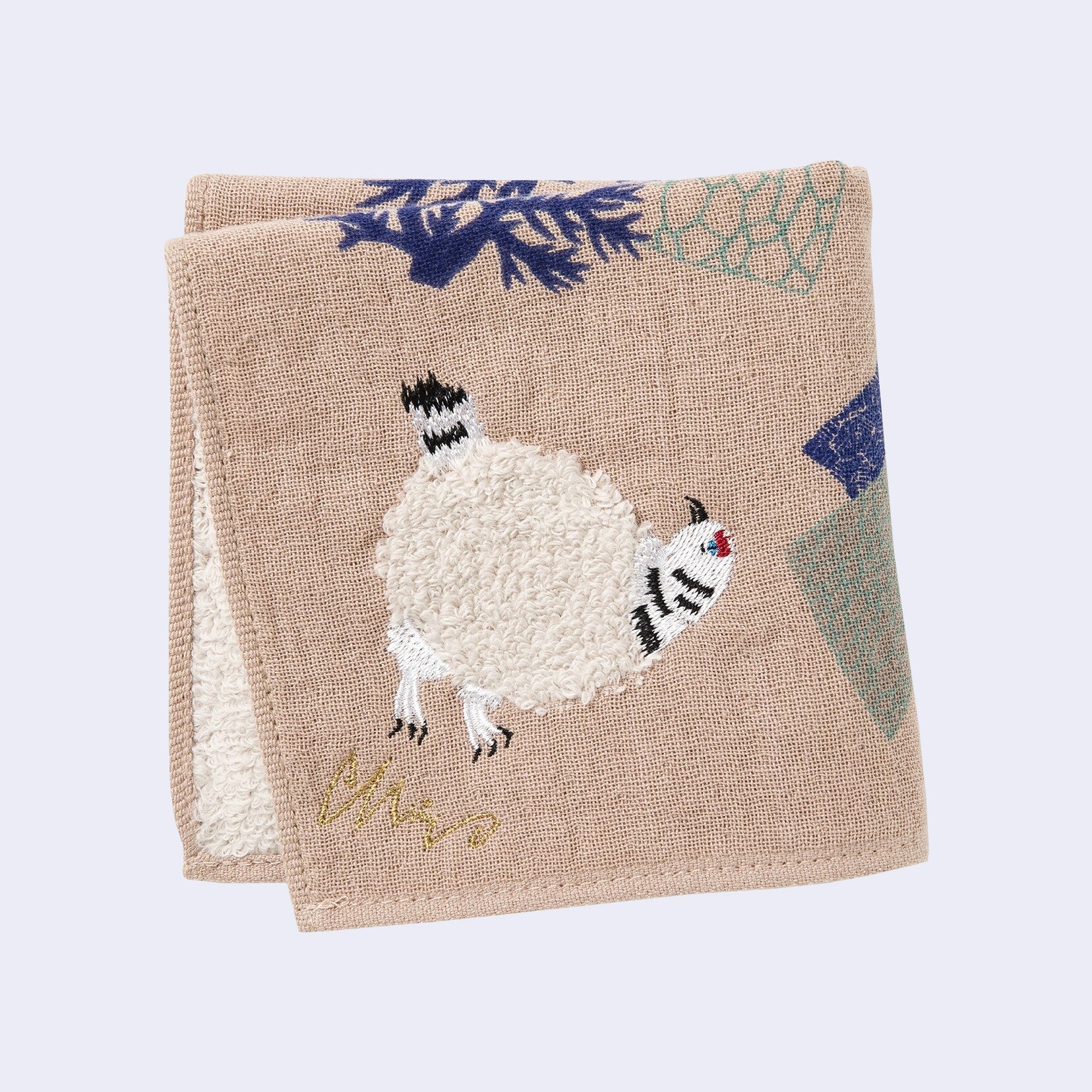 Fluffy Grouse Bird Square Towel/Handkerchief (Salmon Pink) - Image 2