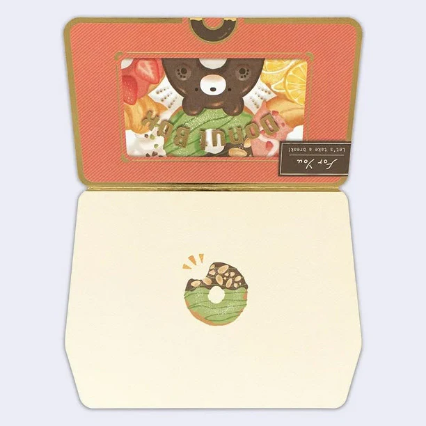 For You - Donut Box Bear Greeting Card - Image 3