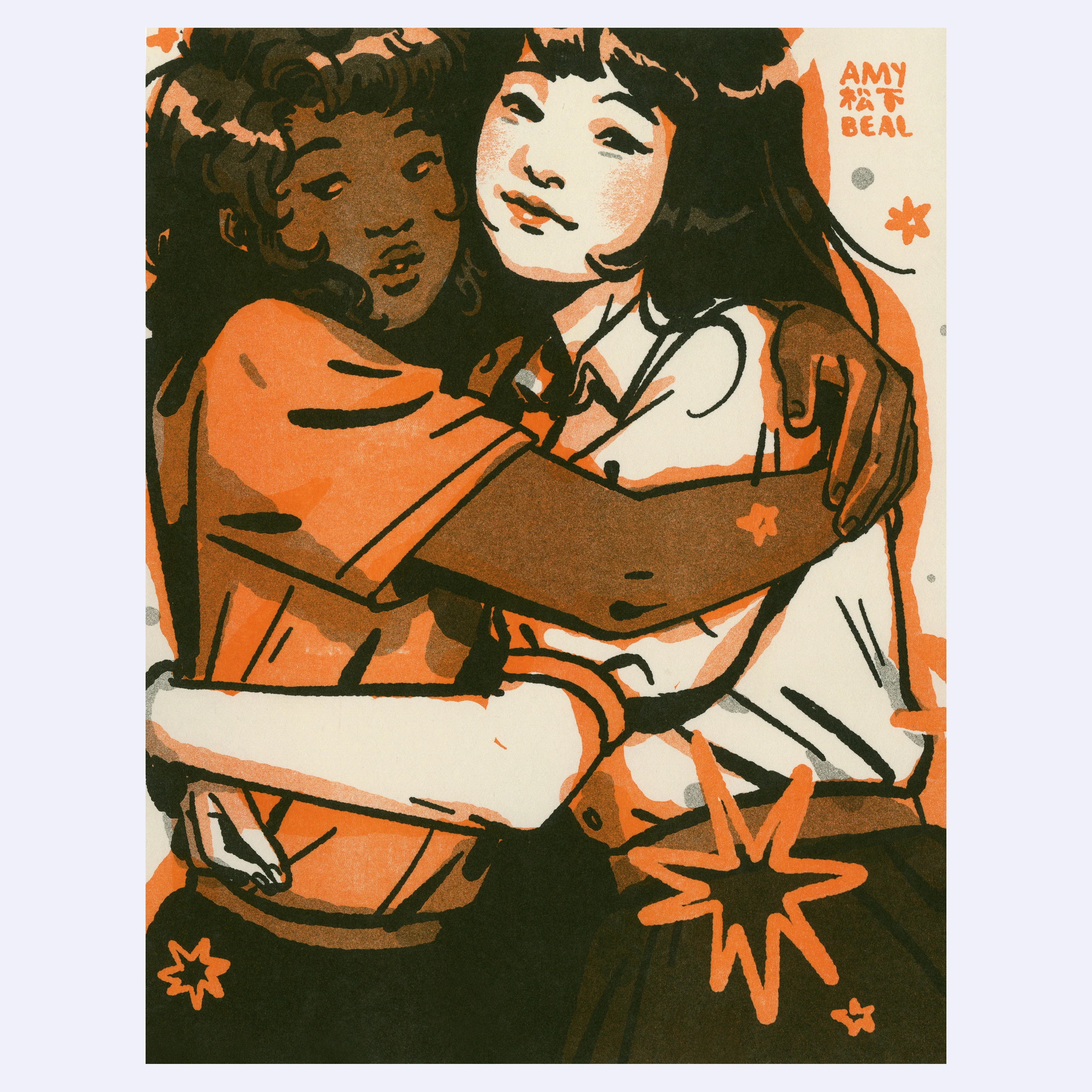 Amy Matsushita-Beal - "Hold on a Sec" Risograph - Giant RISObots