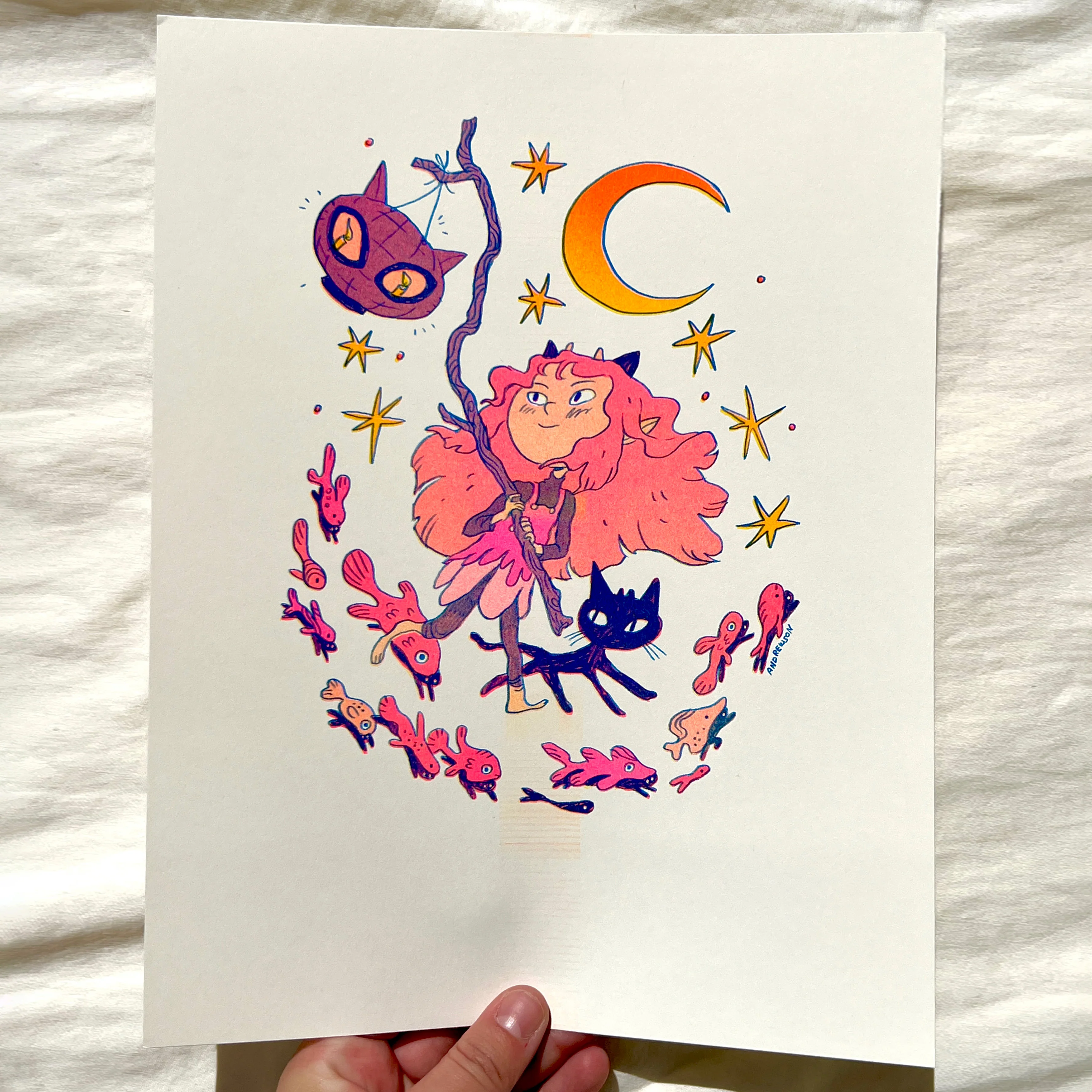 Natalie Andrewson - "Cat Witch" Risograph