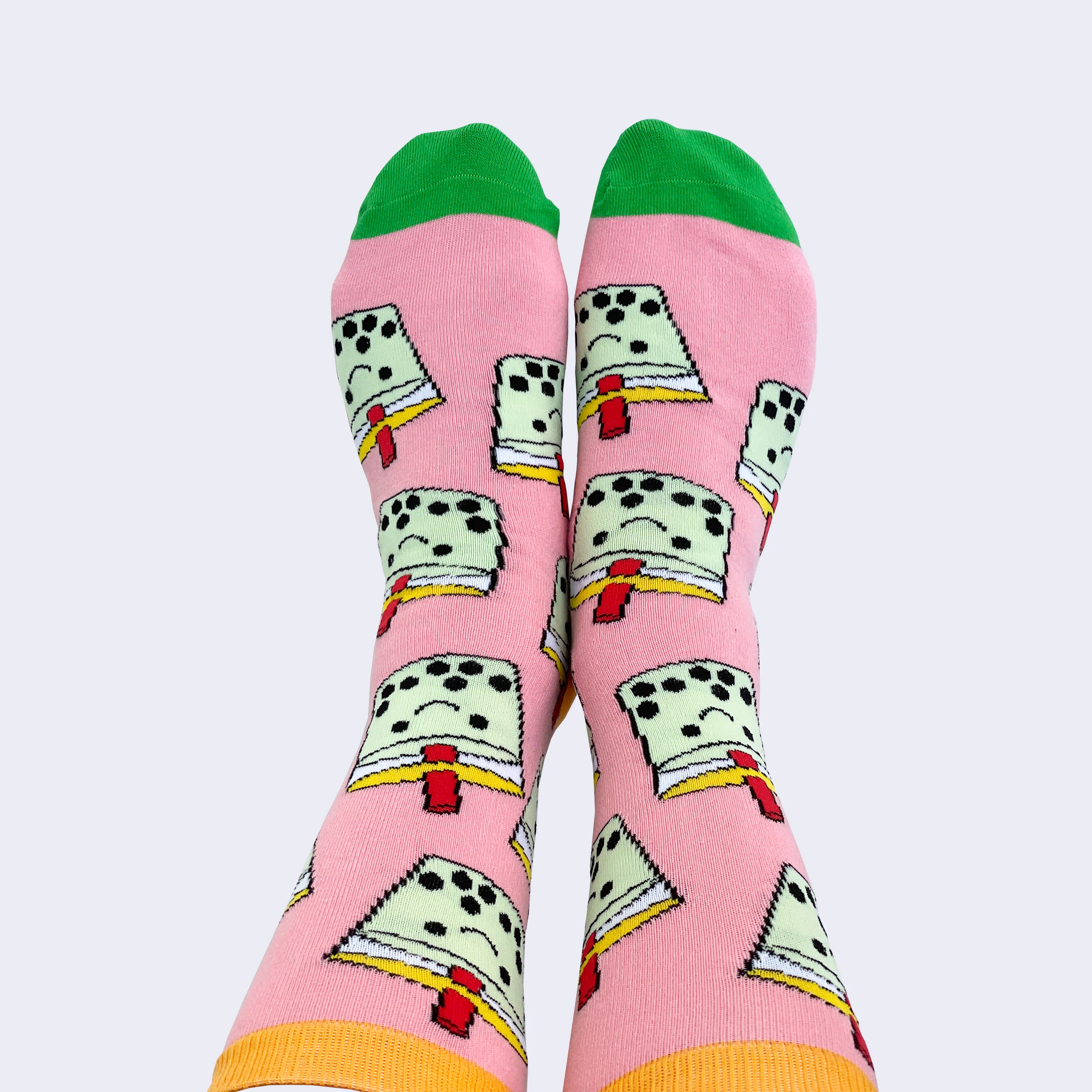 Giant Robot - Big Boba Socks - Pink w/ Green Tea Boba - Image 2