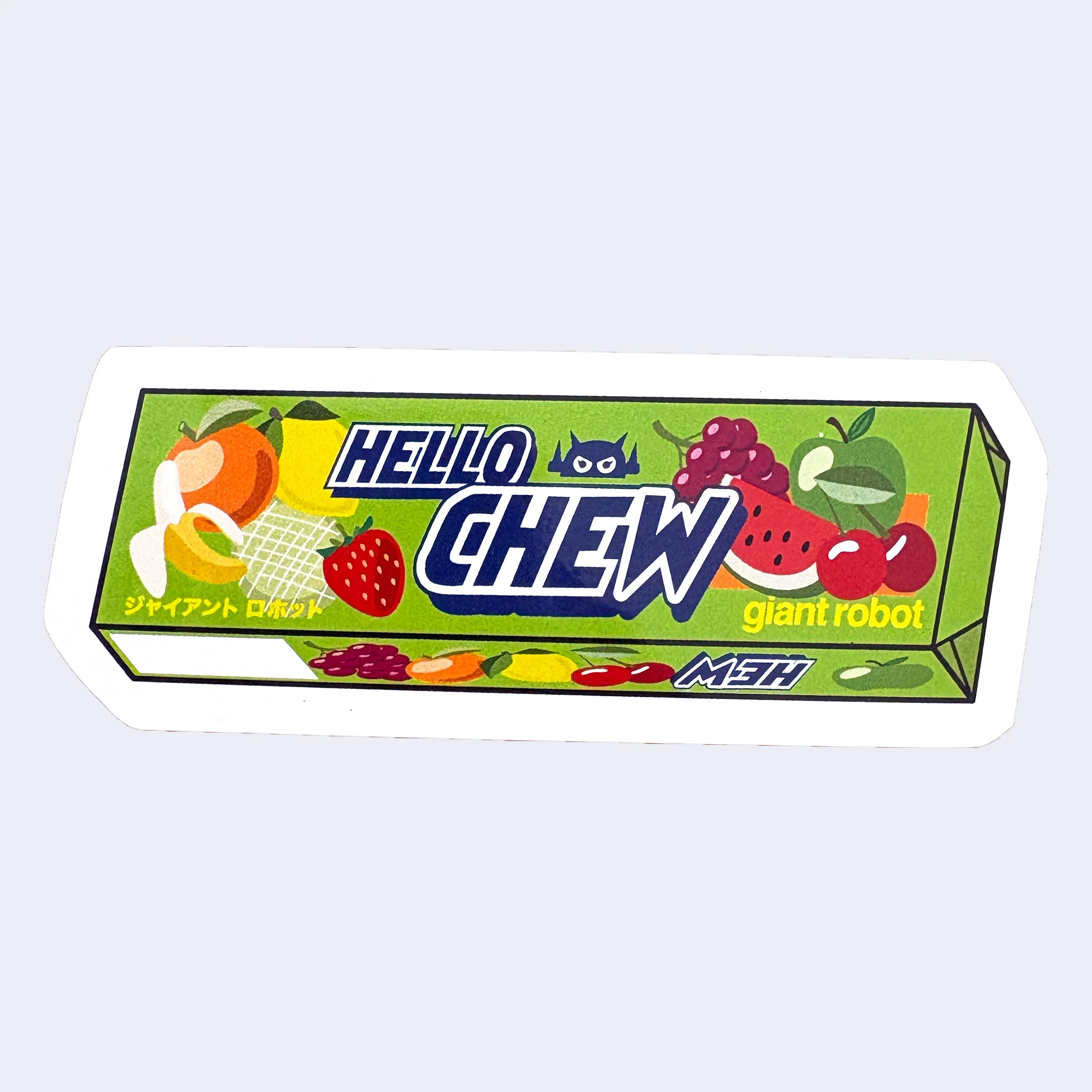 Giant Robot - Hello Chew Hi-Chew Candy (Green) Sticker