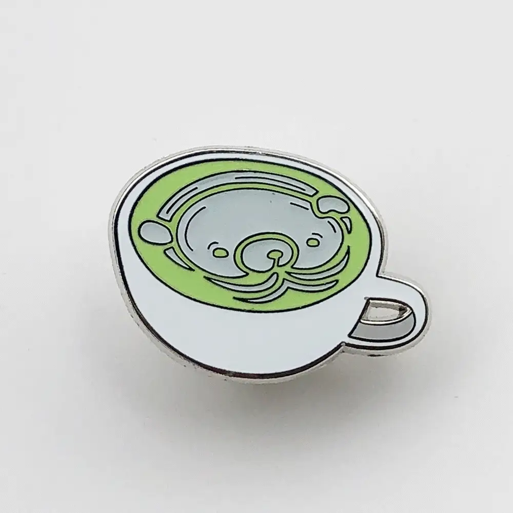 Giant Robot - Matcha Green Tea Latte Enamel Pin (Glow-in-the-Dark) - Image 3