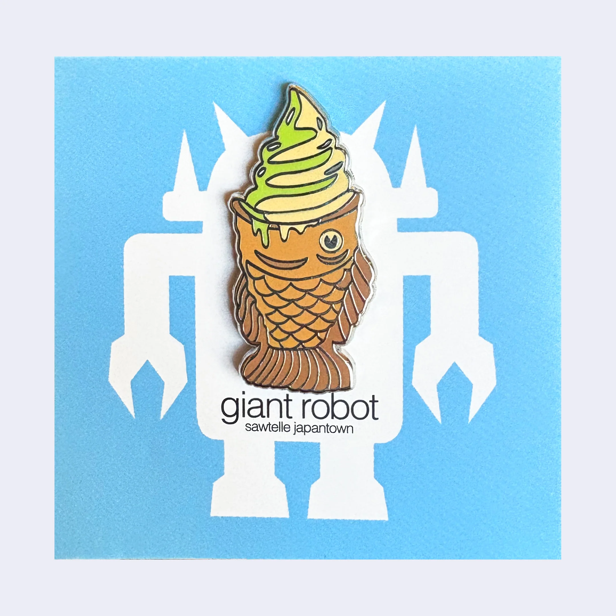 Giant Robot - Matcha Swirl Taiyaki Ice Cream Enamel Pin - Image 2