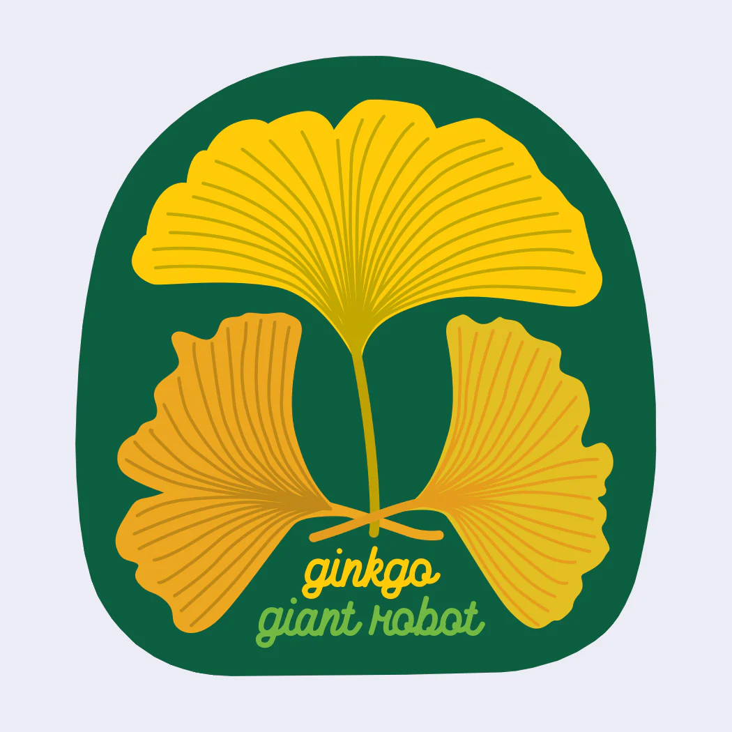 Giant Robot - Orange Gingko Leaf Sticker (Green)