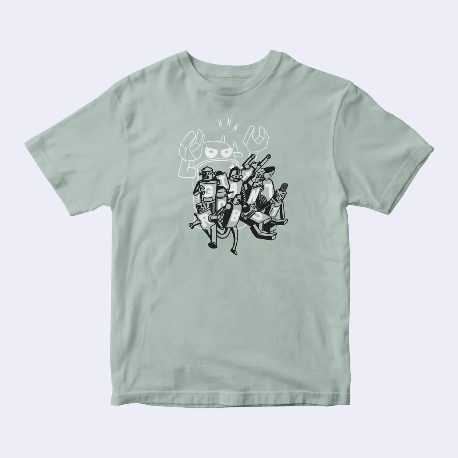 Giant Robot x Keiji Ishida - Robot Parade T-shirt (Sage)