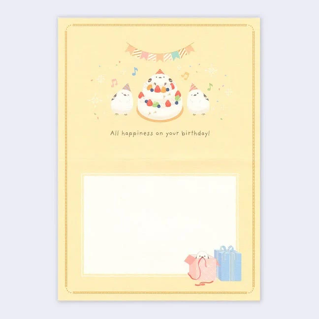 Happy Birthday Birds Greeting Card (Blue) - Image 2