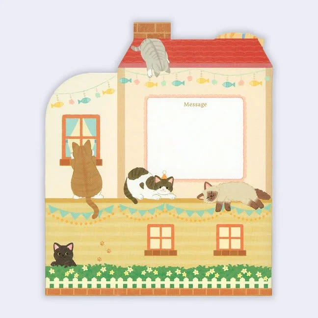 Happy Birthday Cat House - 3D Greeting Card - Image 3