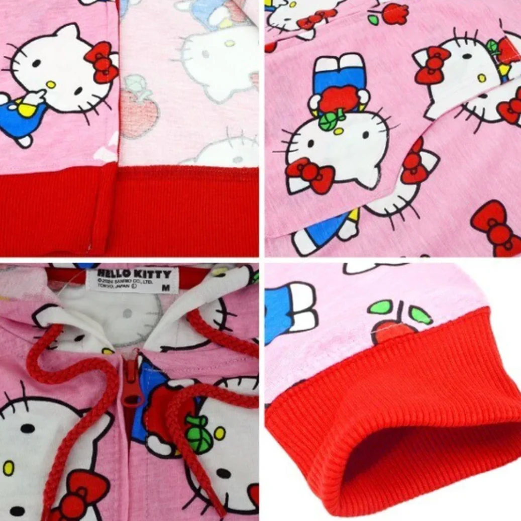Hello Kitty All-Over-Pattern Zip-up Hoody Jacket (Pink) - Image 3
