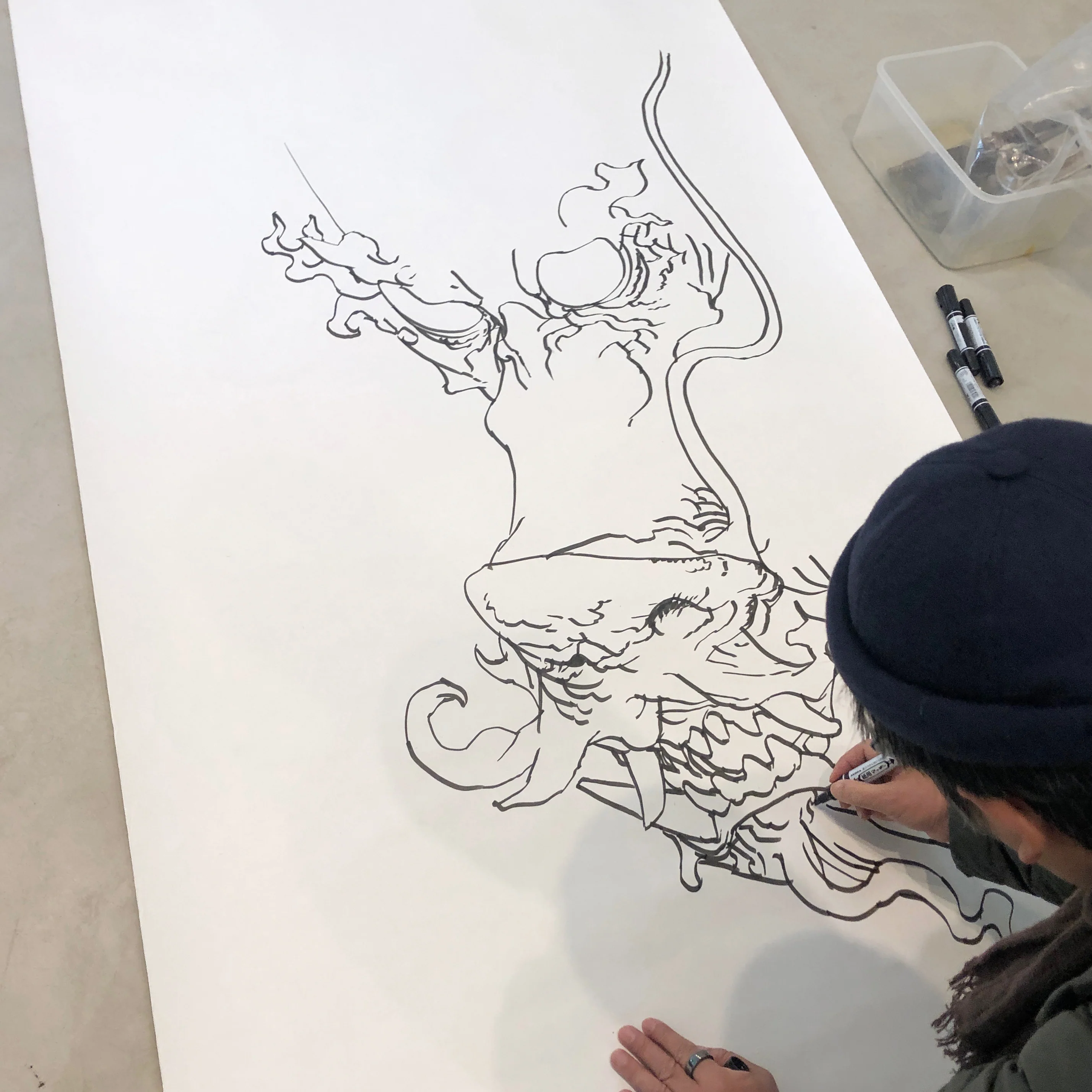 Katsuya Terada - Live Drawing B - December 2019 - (Dragon Girl Exhibition) - Image 3