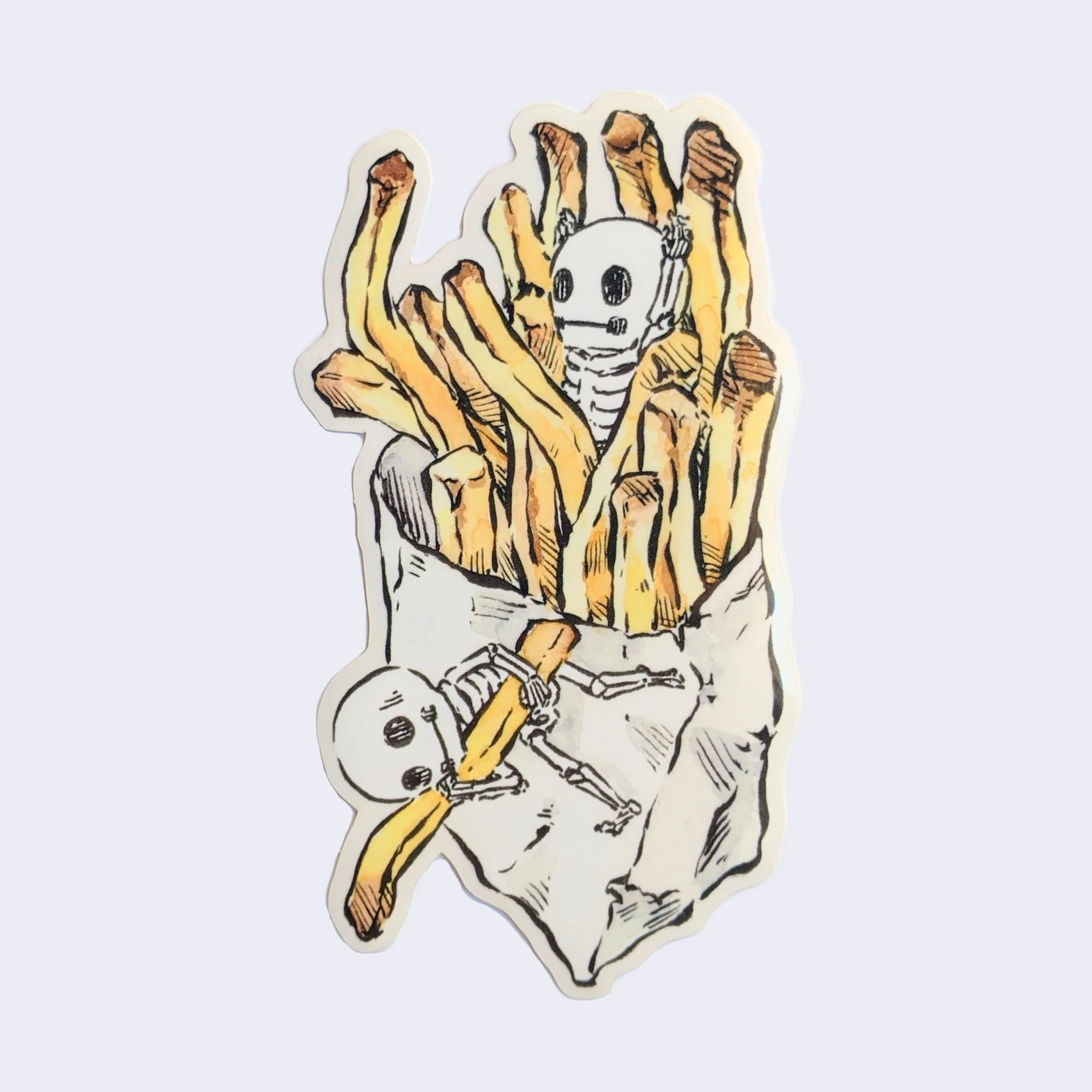 Kelly Yamagishi - "French Fries and Skelemen" Sticker