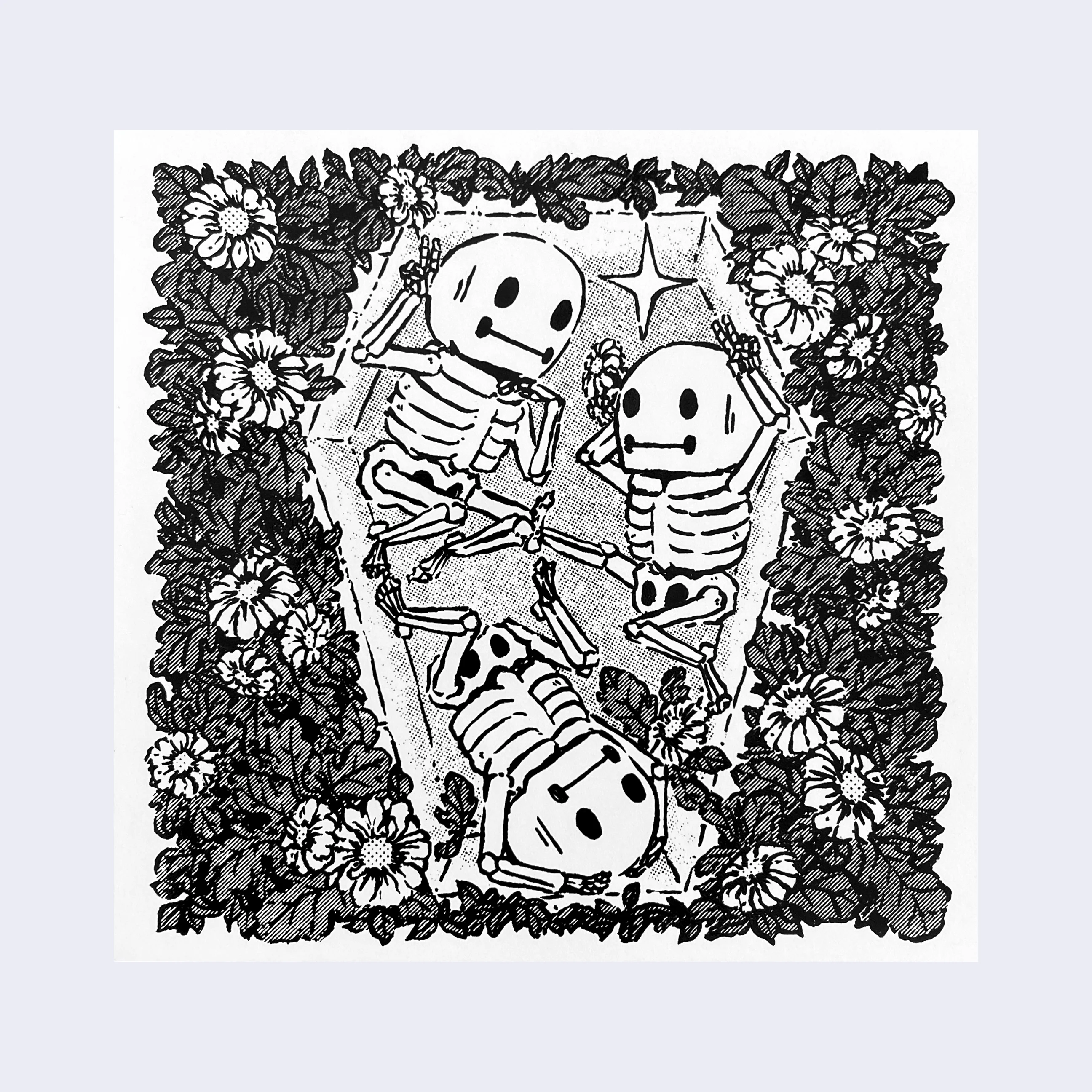 Kelly Yamagishi - "Skelemen Daisies for Days" Sticker