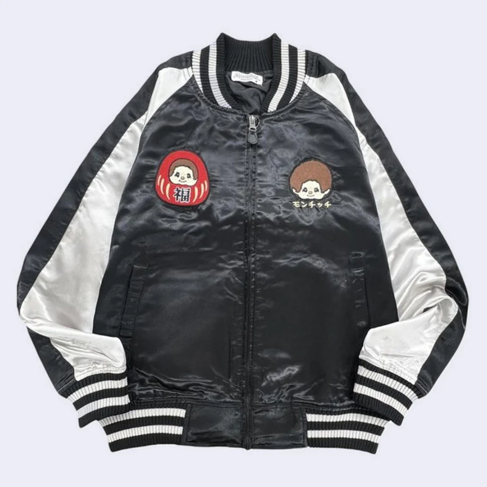 Monchhichi x Mt. Fuji Sukajan Bomber Jacket (Black) - Image 2