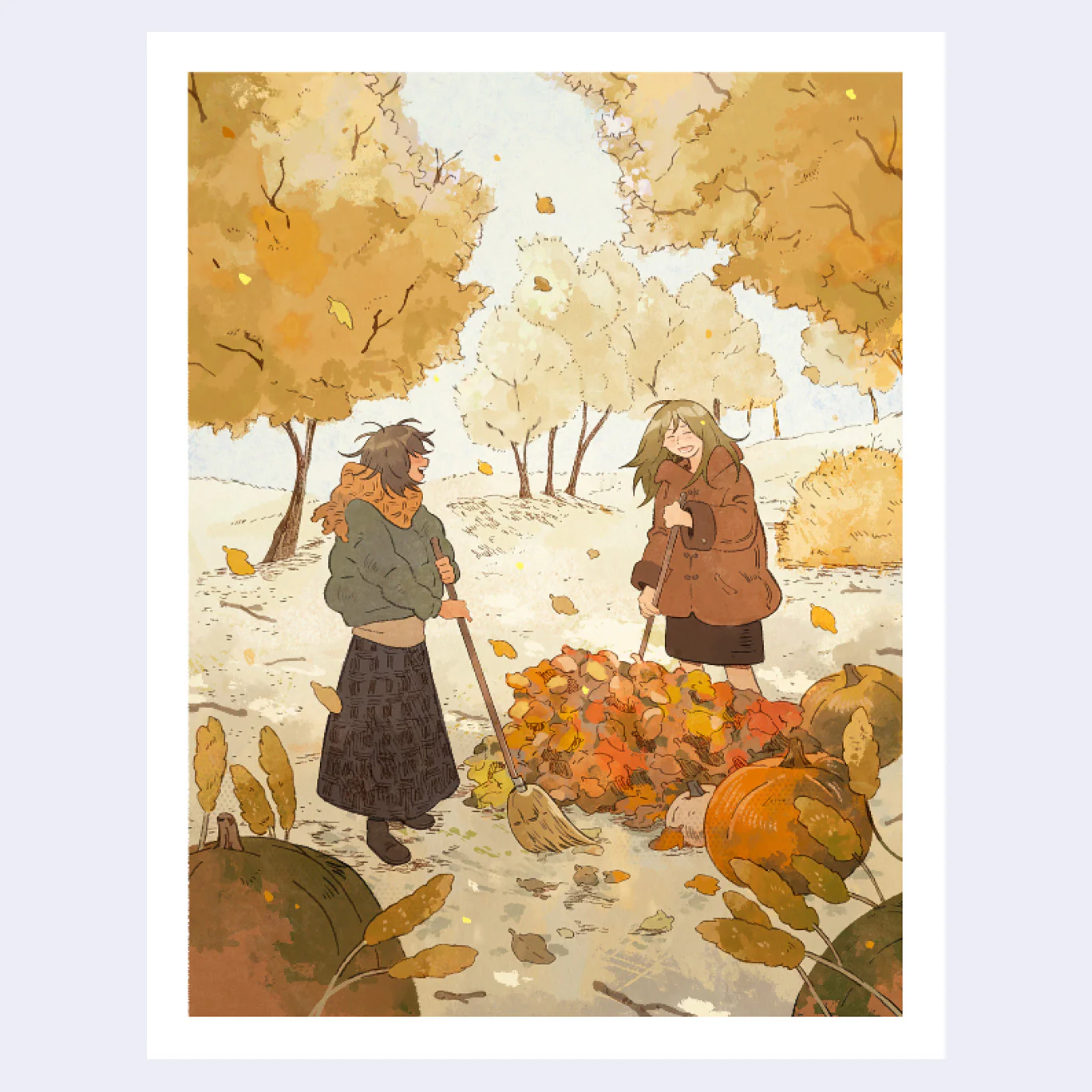 Natalia Miramontes (Parakid) - "Leaf Raking" Art Print (11 x 14)