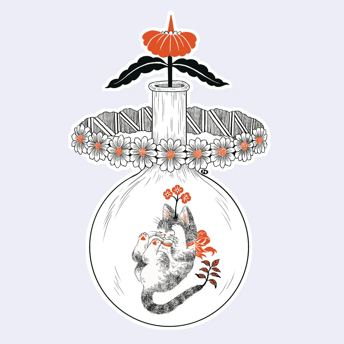 Po Yan Leung - "Cat in a Jar" Sticker