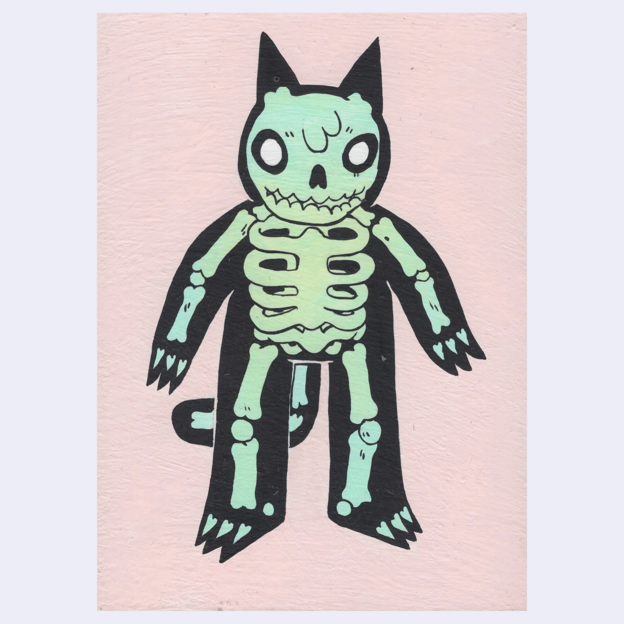 Odd Folk & Fables - Deth P. Sun - "Green Skeleton Cat"