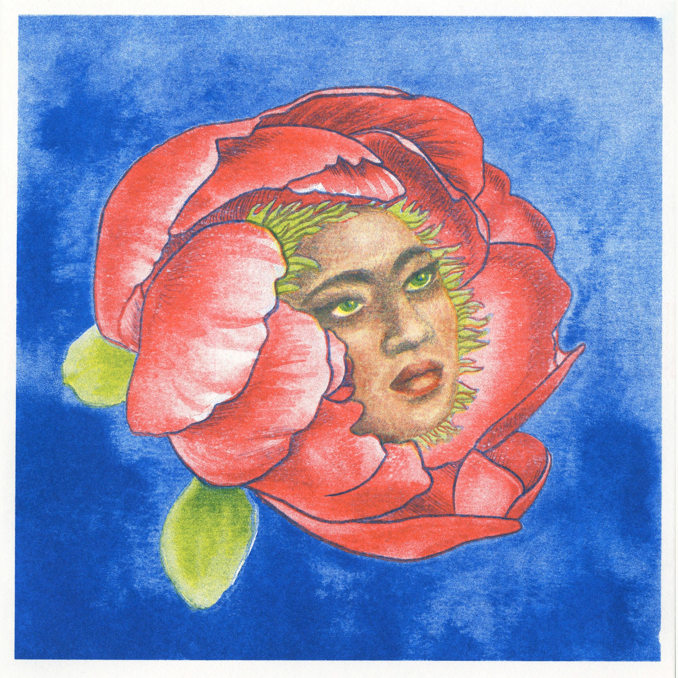 Sanaa Khan - "Petalhead" Risograph - Plants & Flowers Show 2023