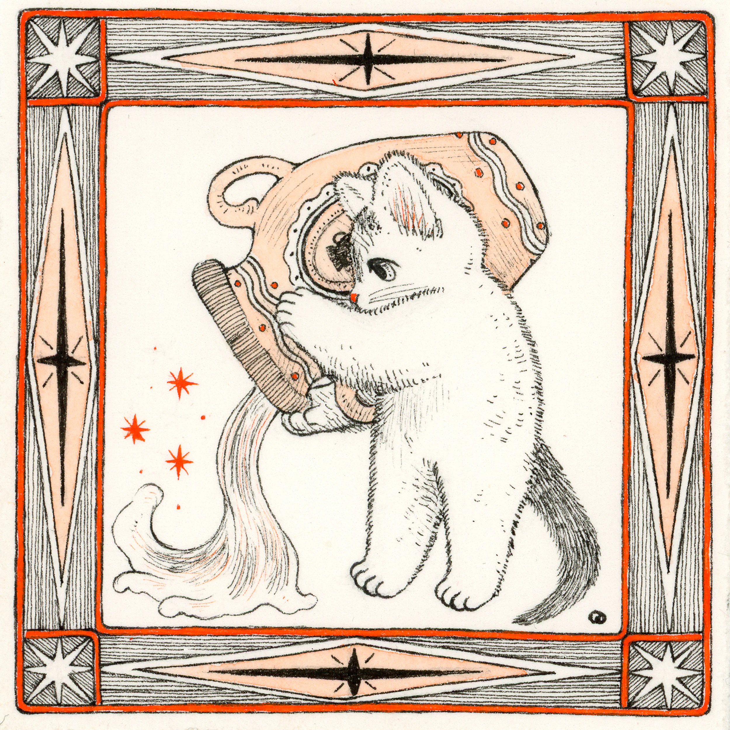 Po Yan Leung - "Aquarius" Zodiac Square Sticker