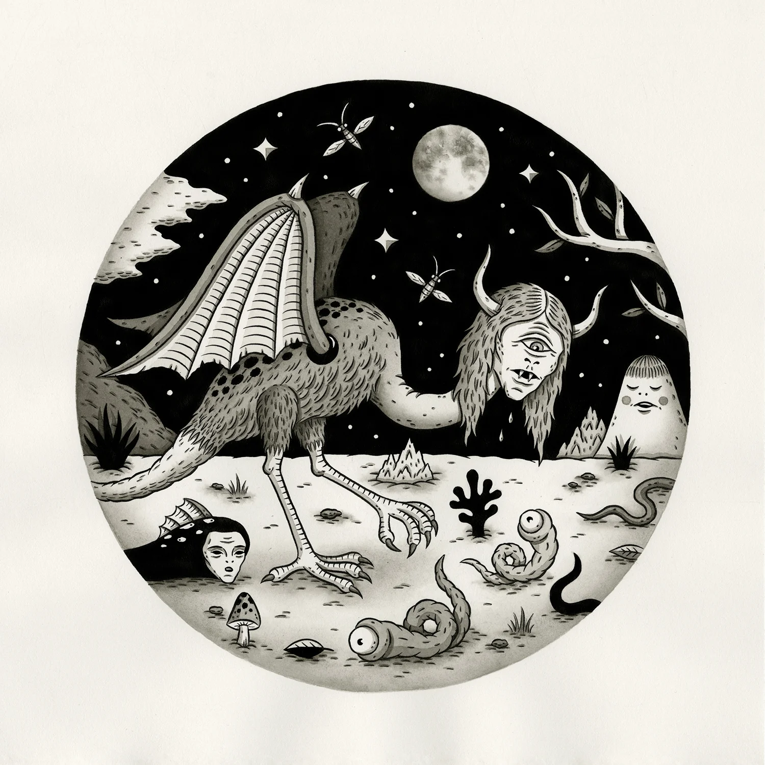 Post-it Show 20 (2024) - #18 - Jon Macnair - "Night Hunt"