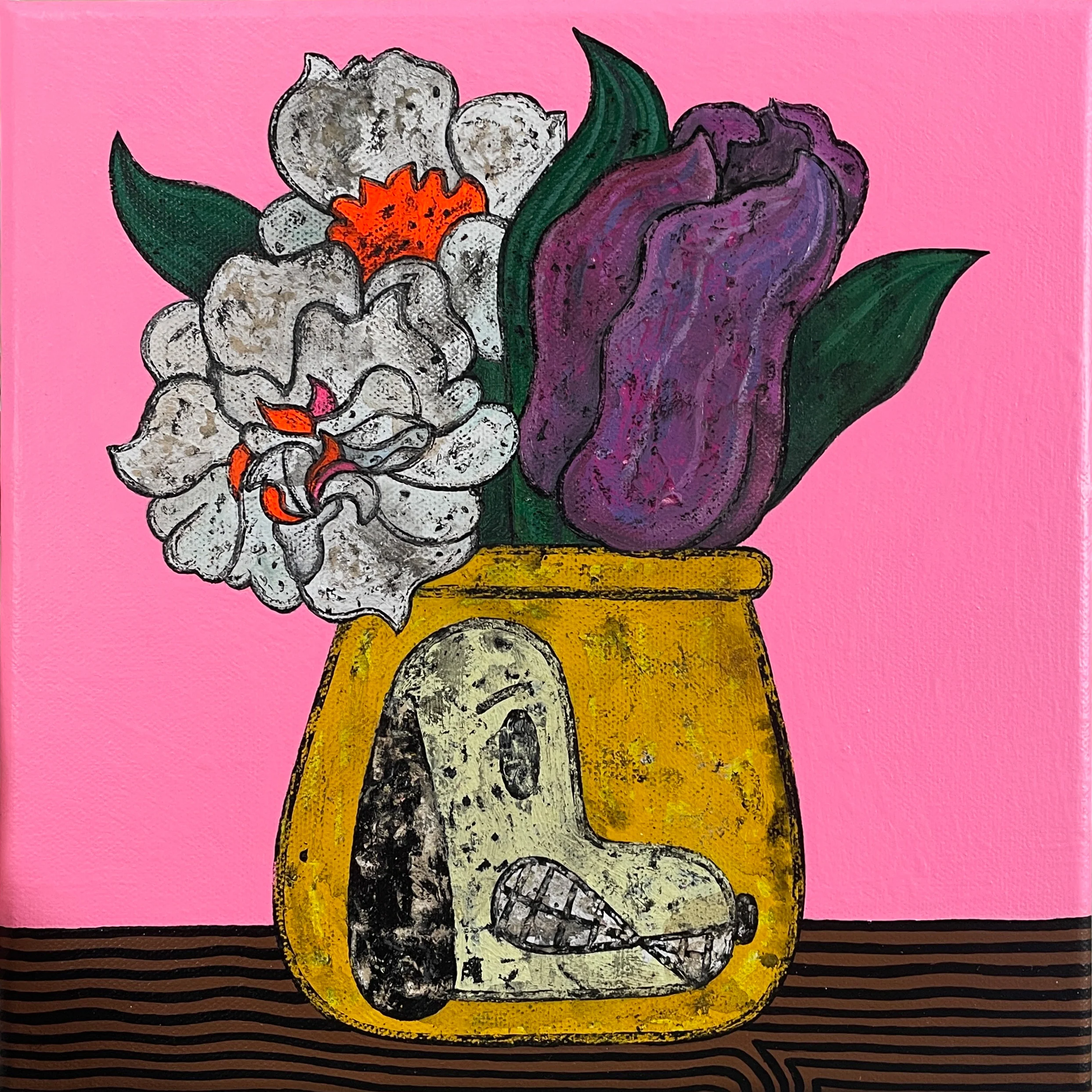 Post-it Show 20 (2024) - #07 - Jonathan Edelhuber - “Still Life With Flowers and Yellow Vase”