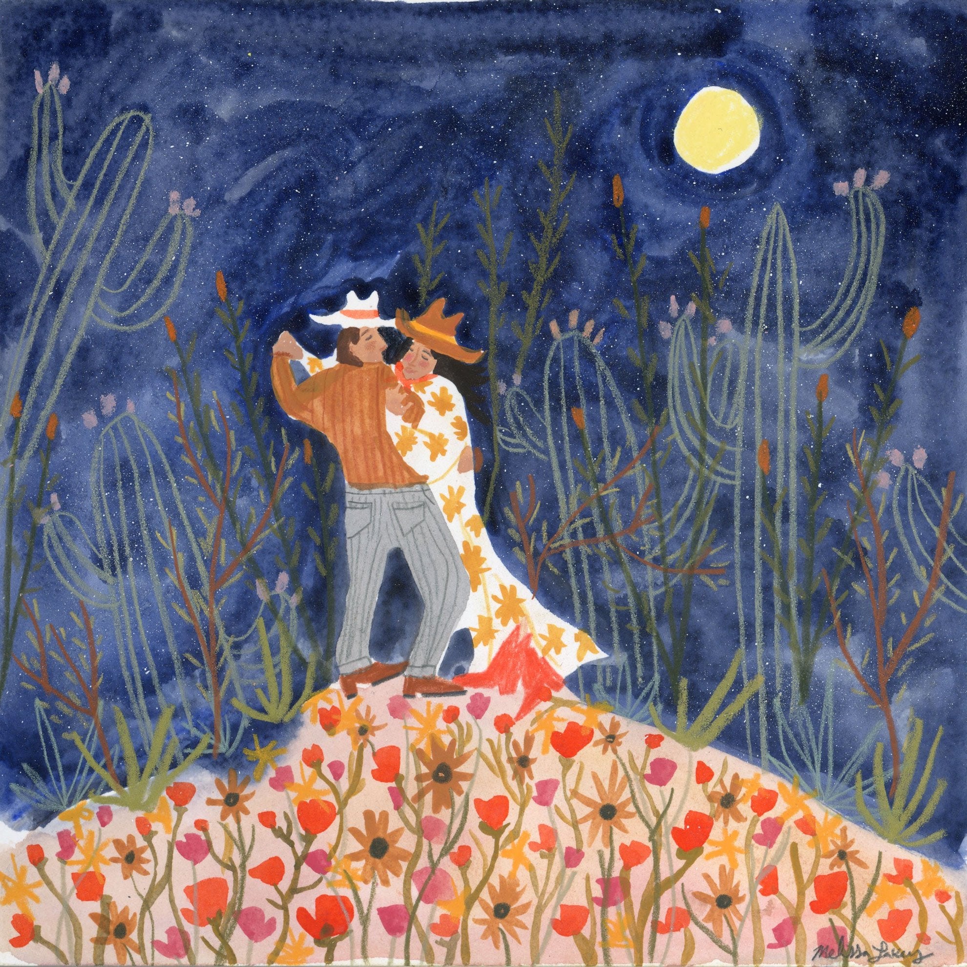 Post-it Show 20 (2024) - #32 - Melissa Lakey - “Dancing in the Flowers"