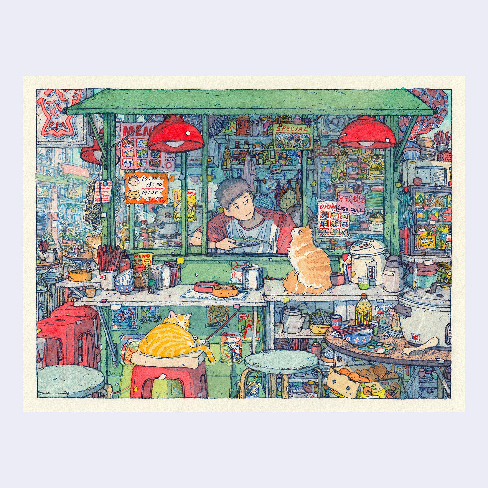 Rain Szeto - "Cat Hours" Art Print (Large)