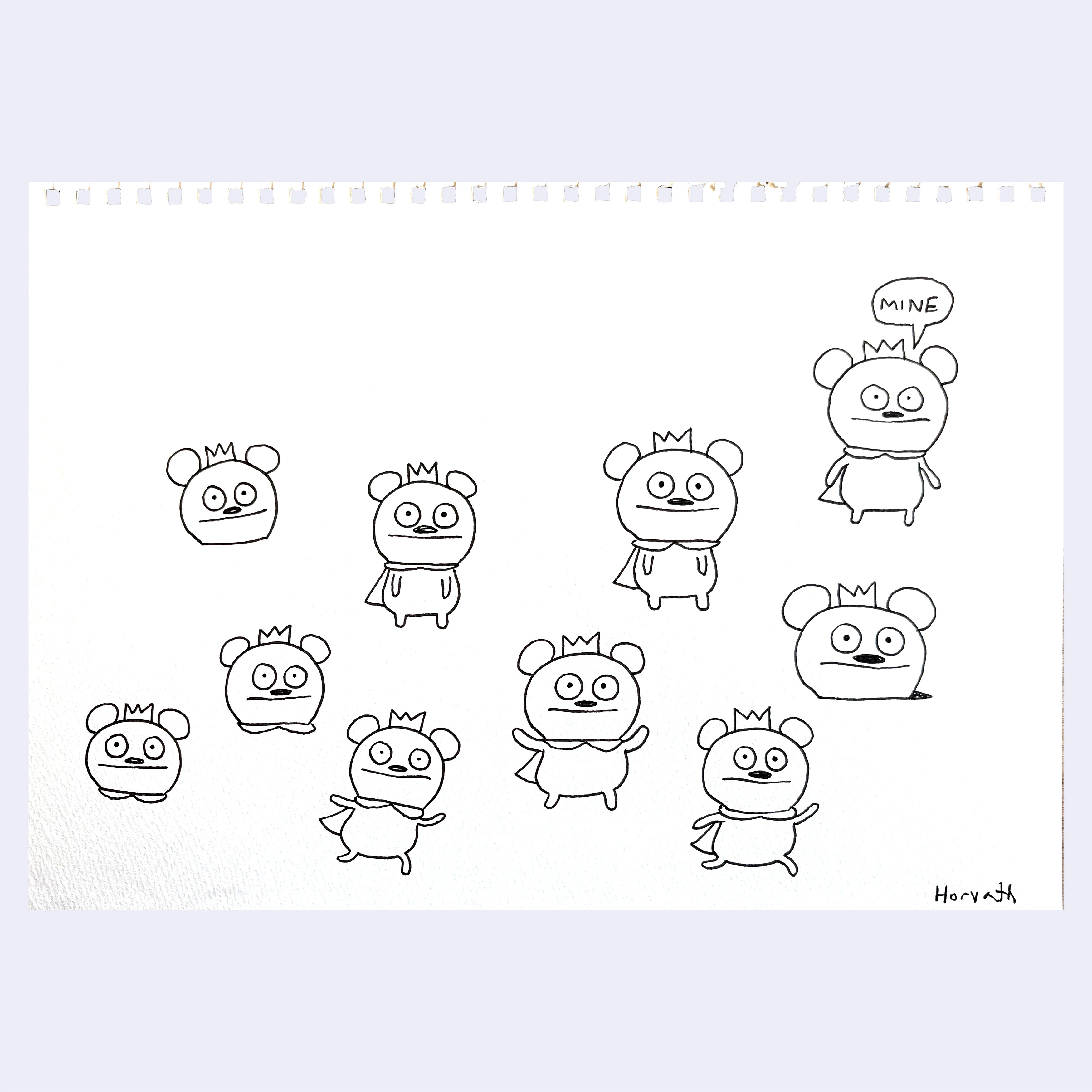Raku (Mini) Gaki - David Horvath - "Bossy Bear #6"