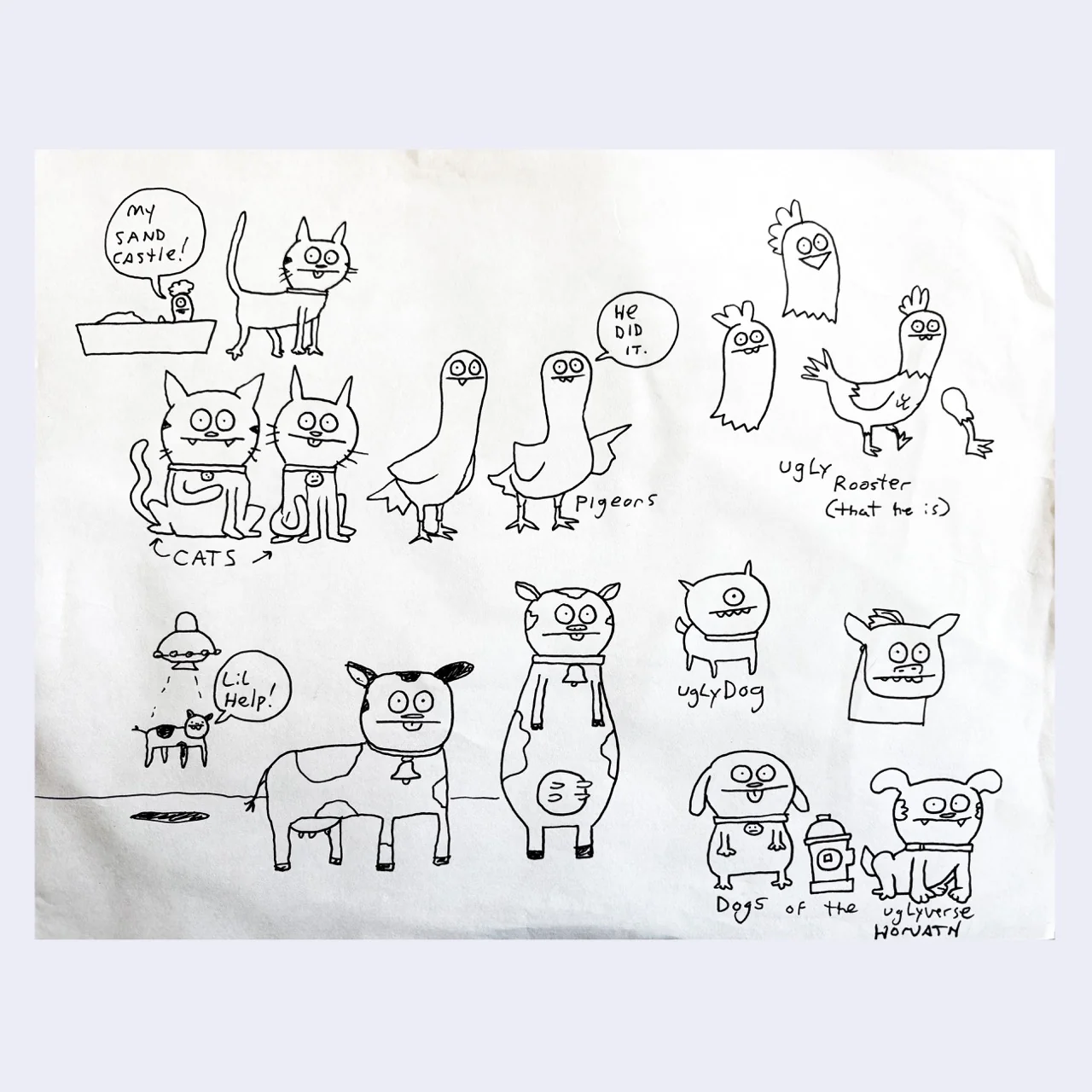 Raku (Mini) Gaki - David Horvath - "Uglydoll"