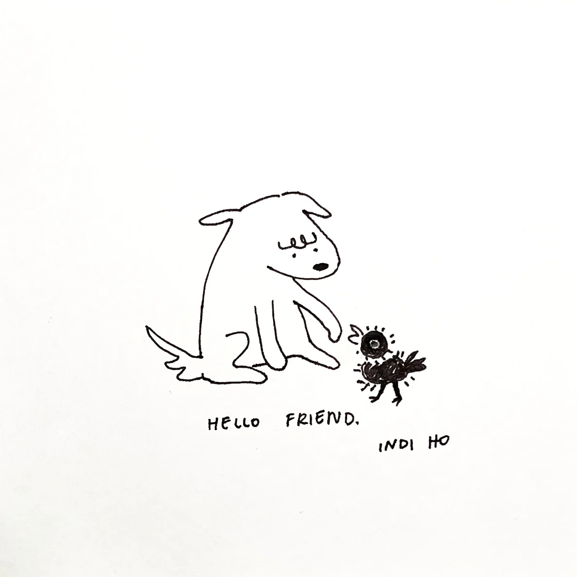 Raku (Mini) Gaki - Indi Ho - "Hello Friend"