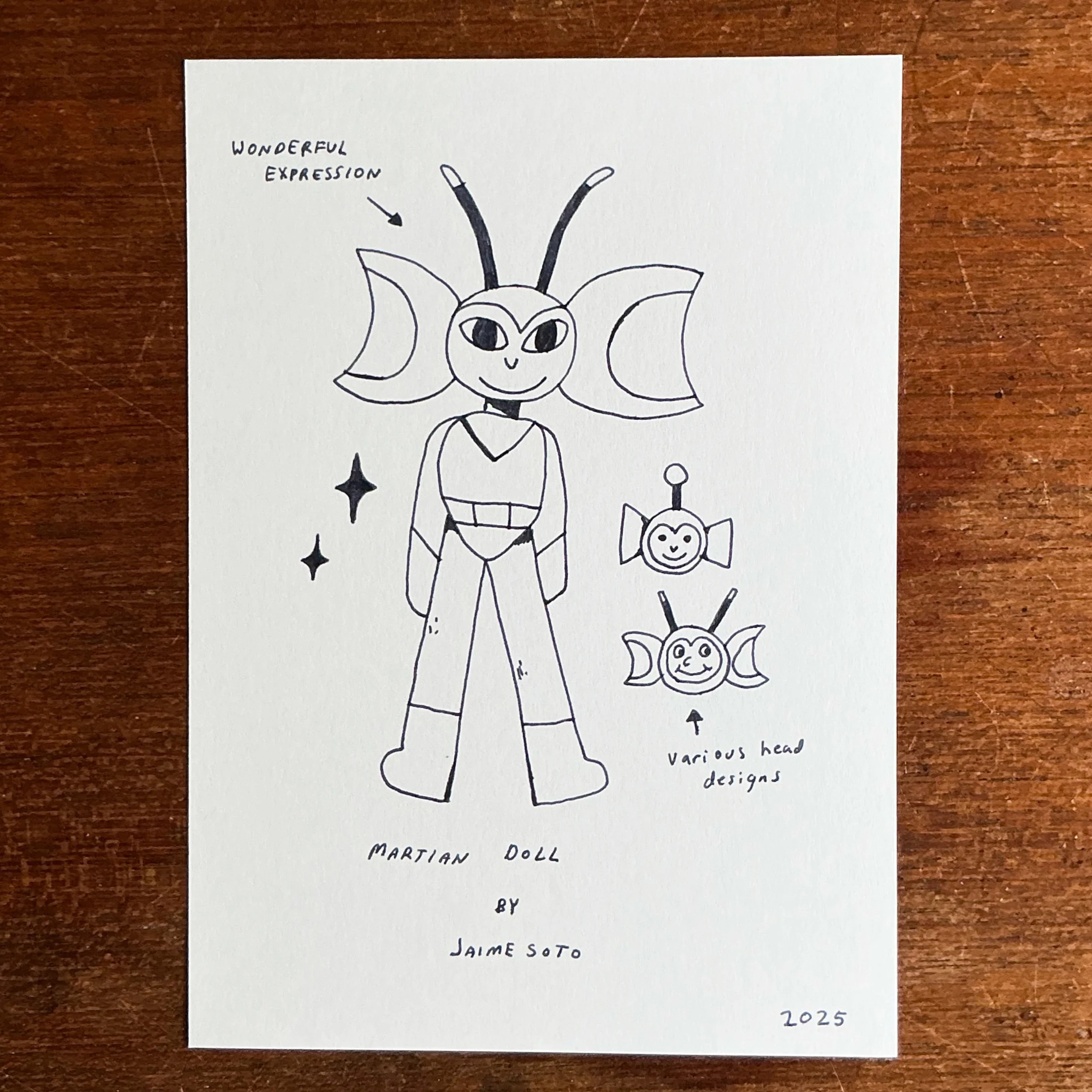 Raku (Mini) Gaki - Jaime Soto - "Martian Doll Design"